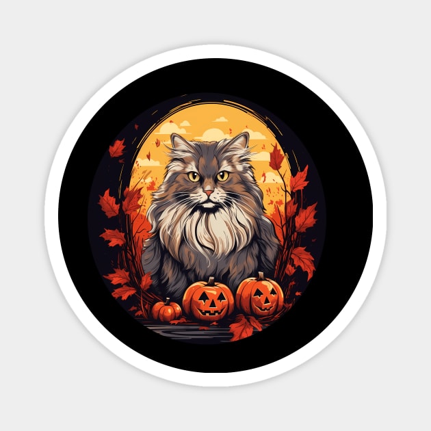 Siberian Cat Halloween, Cat Lover Magnet by logiamerch